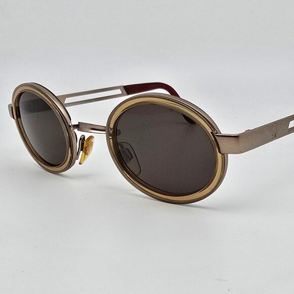 *SOLD* Emporio Armani 057-S 989 Matte Gold Frame Grey Lens Sunglasses 44-26-135 - Picture 1 of 13